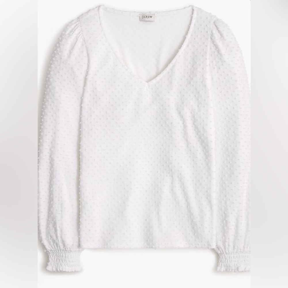 NWOT J Crew V-neck clip-dot blouse!